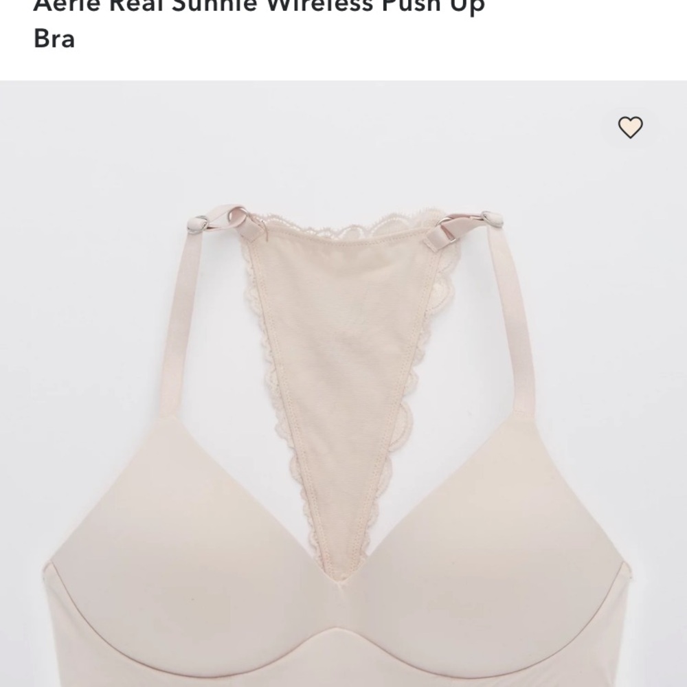 Aerie Real Sunnie Wireless Push Up Bra - 32D